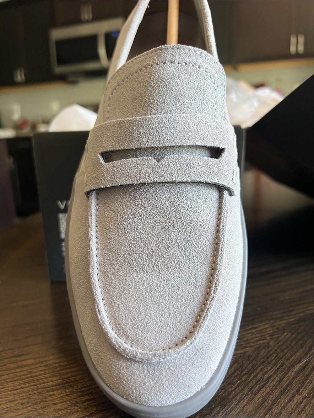 Vionic Men’s Suede Penny Loafer — Light Beige - Picture 2 of 5